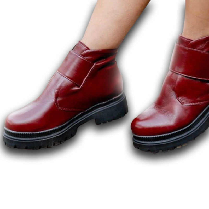 Bota Coturno Curto Happy Couro C/ Velcro