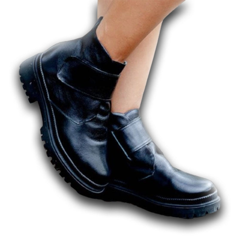 Bota Coturno Curto Happy Couro C/ Velcro